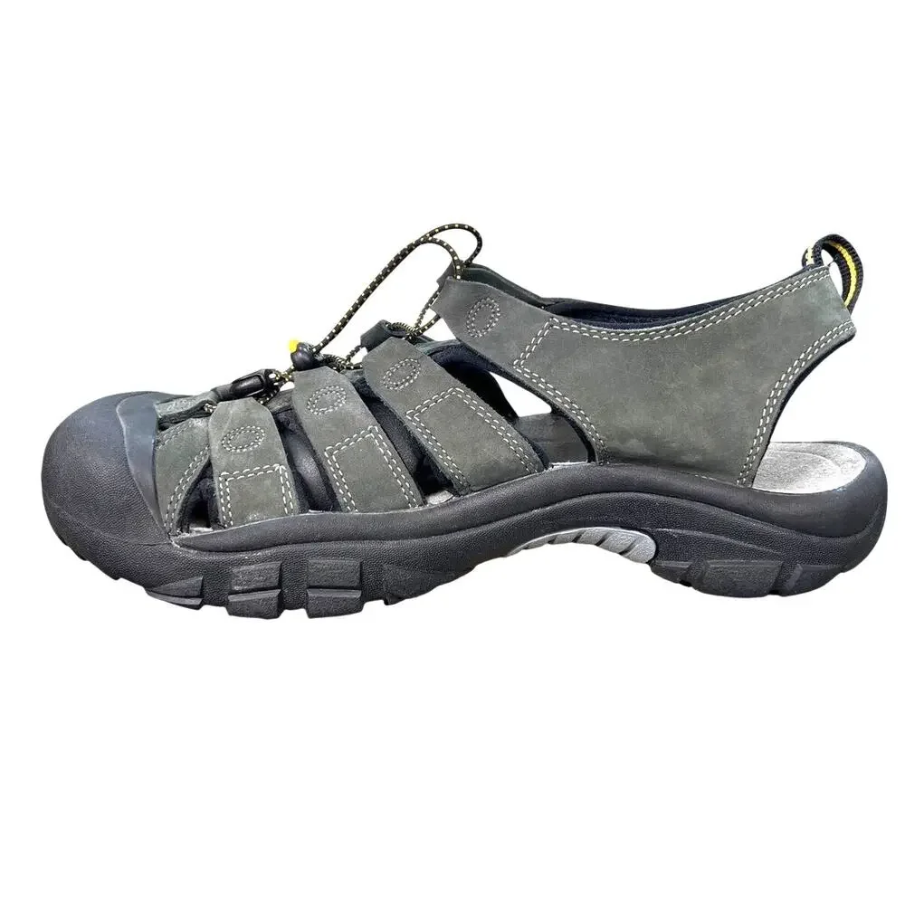 Keen Men’s Newport H2 Grey Leather Hiking Trail Sandals Size US 11.5
